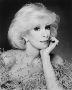 RIP Joan Rivers. She sent this signed photo to me in 1984. 